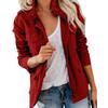 Women Jackets Zipper Spliced Pockets Full Sleeve Slim Fit Casual Coats Turn Down Collar Solid Jacket Streetwear Autumn