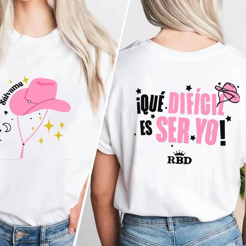 

Mia Colucci T-shirt I Que Dificil Es Ser Yo T-Shirts Rebelde RBD Tour Cotton Graphic Tees Casual ONeck Women Clothing Streetwear S