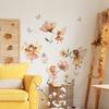 4Pcs Wall Decals, Flower Fairy Print Wall Stickers, Self-Adhesive Removable No Residue Waterproof Wall Decals for Home Bedroom Living Room Kids Room
