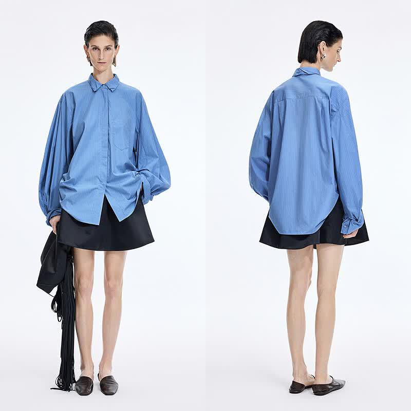 JNBY 2026 Spring Striped Loose Cotton Shirt