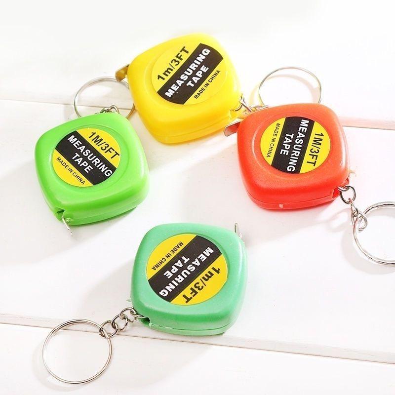 Portable Automatic Retractable Mini Tape Measure Keychain - Multi-purpose Square Steel Ruler