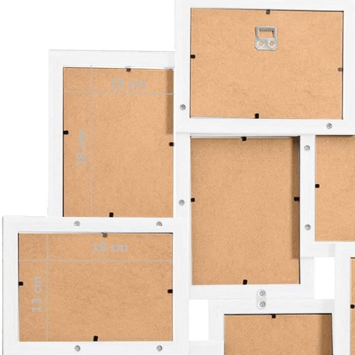 VidaXL Collage de cadres photo pour photo de 10x(13x18 cm) Blanc MDF