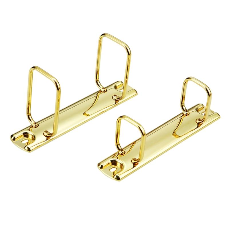 2Pcs Double Square Rings Metal Binding Clip Two Hole Metal Binding Rings For Paper Document Organization Office Supplies
