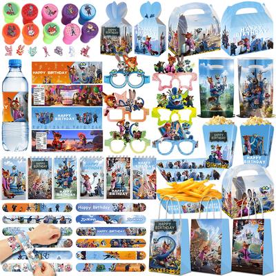 Zootopia 2 Gift Bag Birthday Party Decoration Zootropolis Judy Loot Goodie Bag Candy Food Bag Packaging Party Favors Bag