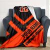 Name Custom Cincinnati Bengals Logo Print Flannel Blanket High Quality Warm Comfortable Cover for All Seasons Perfect for Gifts Home Decor