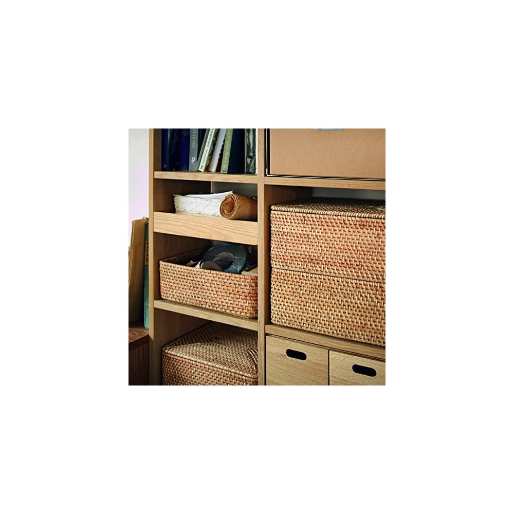 MUJI Stackable Rattan Rectangular Basket - Small V Approx. W36 X D26 X H12cm 47381290 Basket