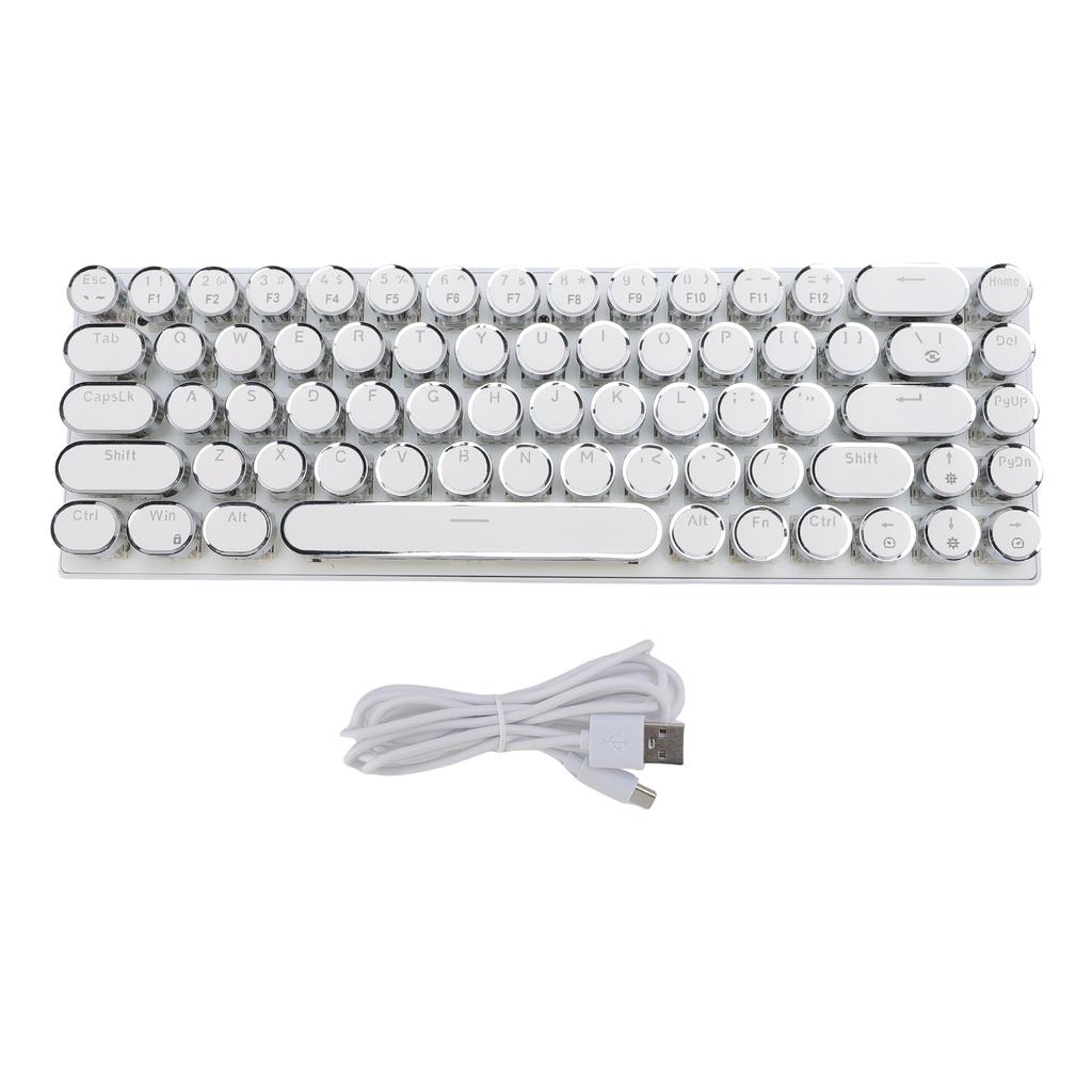 Wired Mechanical Keyboard RGB Backlit Blue Switch Round 68 Key Keyboard Retro Gaming Keyboard for