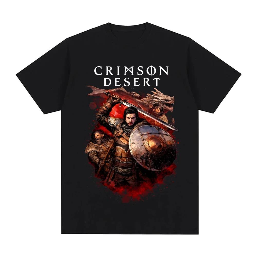 

Crimson Desert 2026 Летняя Новая Стильная Футболка Удобные Высококачественные Футболки Печать Видеоигр Жанра Экшен-приключения Круглый Вырез Футболки 4XL