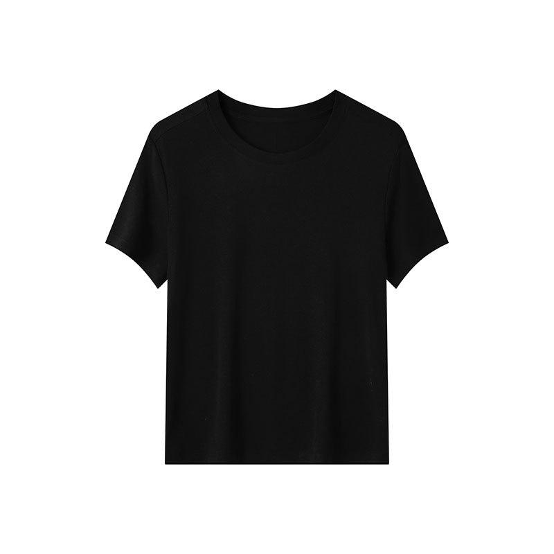 Women Round Neck Acetate Lyocell T‑Shirt Knit Inner Base Layer Stylish Short Sleeve Top Summer Thin 2026 New Arrival