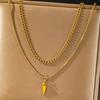 Stainless Steel Heart-Shaped Tassel Pendant Necklace for Women Gold Y-Shaped Clavicle Chain Jewelry