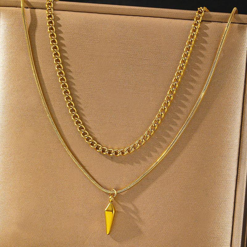 Stainless Steel Heart-Shaped Tassel Pendant Necklace for Women Gold Y-Shaped Clavicle Chain Jewelry