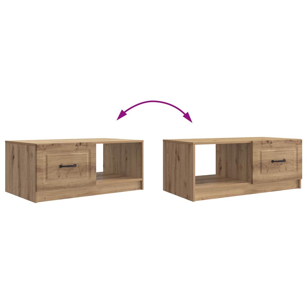 Artisan Oak Coffee Table 90 X 50 X 37 Cm Engineered Wood