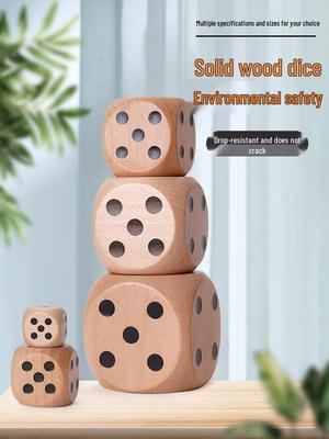 Extra-Large Wooden Digital Dice Cup Toy - Solid Activity and Raffle Prop