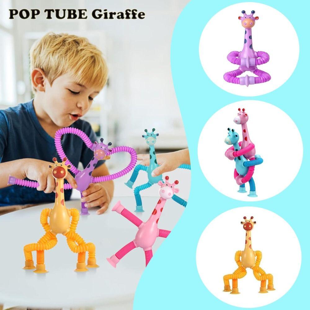Suction Cup Stretchable Giraffe Toy Stretchable Educational Deformation Animal Fidget Play