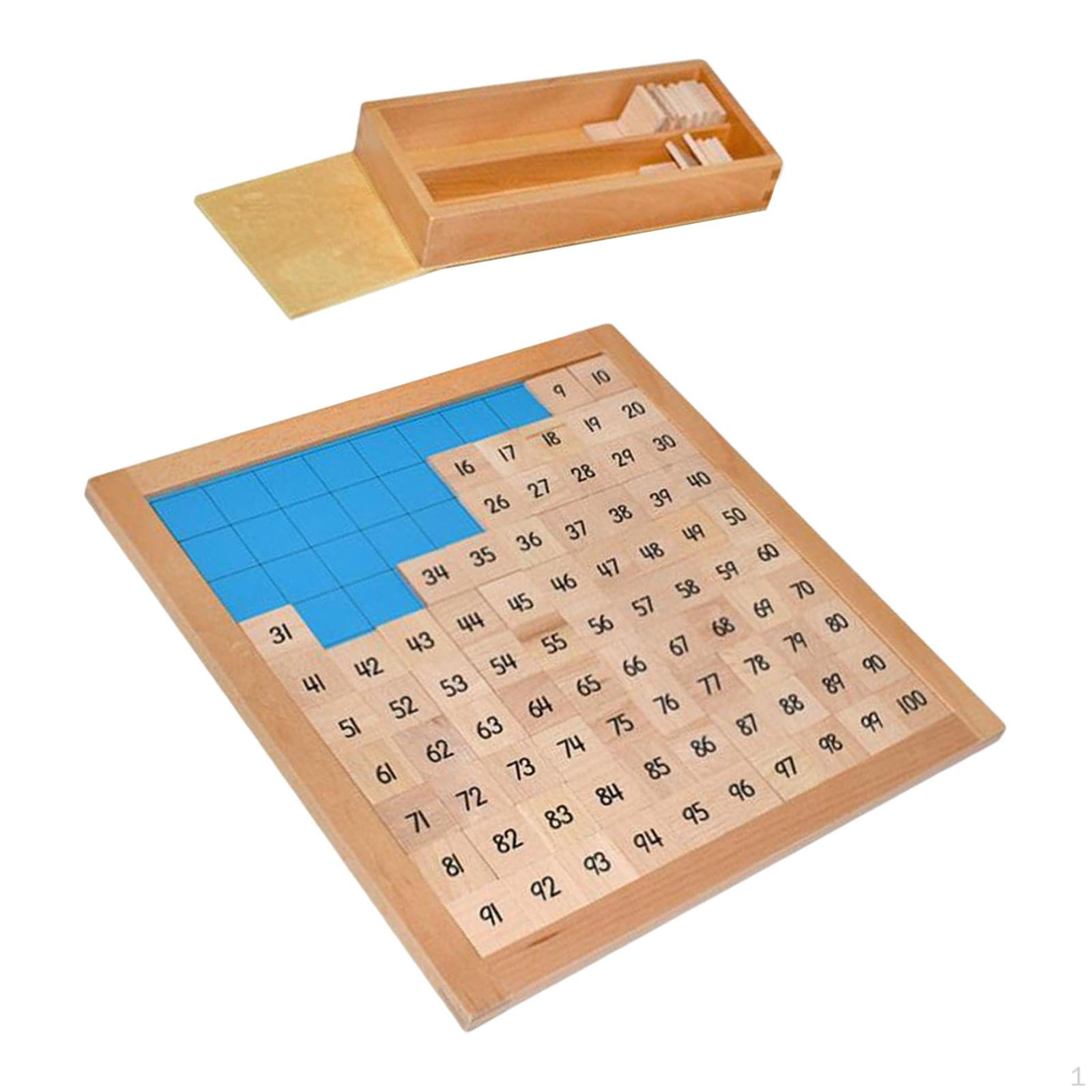 Wooden Math Board Toy,Wooden Toy Hundred Gift Preschool Learning,Learning Educational Game