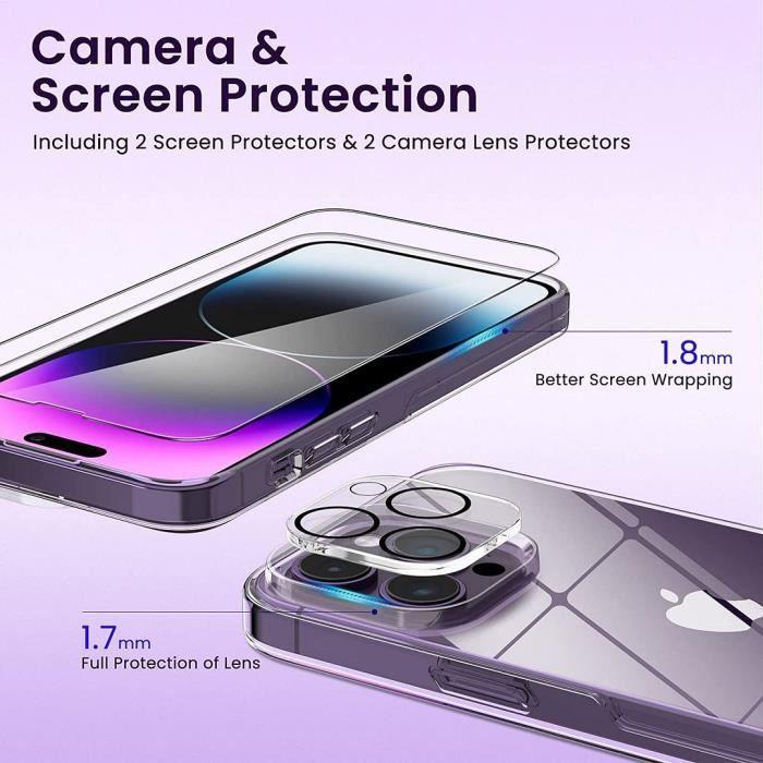 Coque - TPU - pour iPhone 14 Pro - Résistante aux rayures - Anti-choc - Transparent