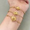 Retro Ocean Style Seashell & Turtle Stainless Steel Bracelet - European & American Fashion