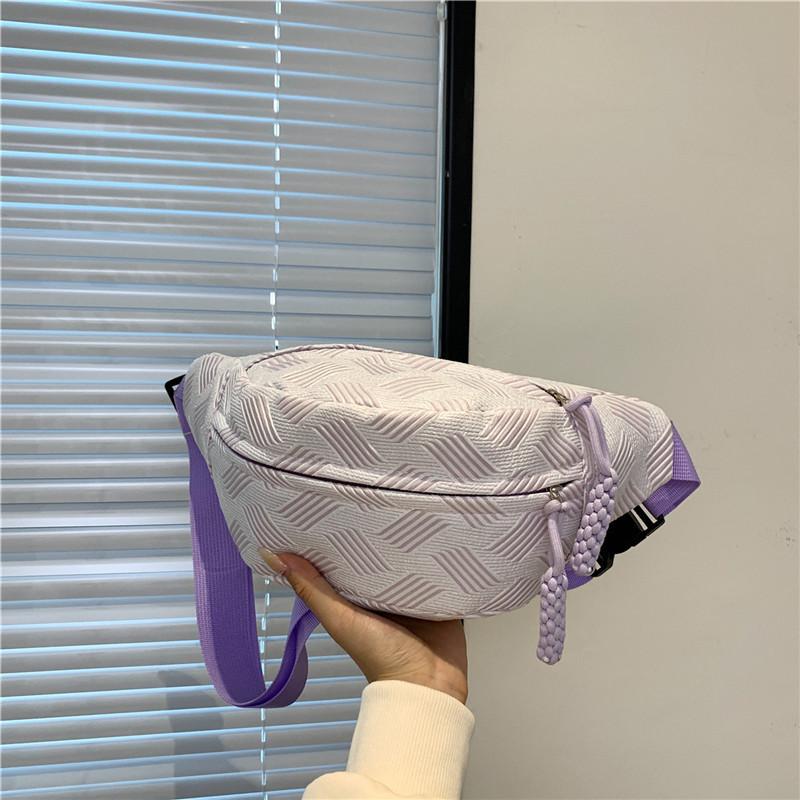 Trendy Korean Casual Commuter Crossbody Waist Bag For Fall 2024 In Cute Soft Colors