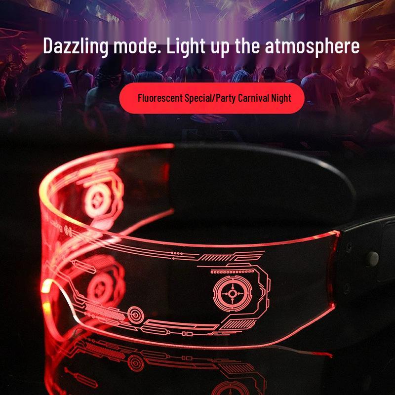 LED Cyberpunk Glowing Glasses - Futuristic Bar & Party Eyewear