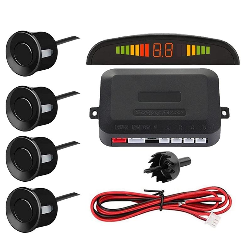 High Quality 4 Sensors LED Backlight Display Reverse Backup Radars Monitor System Parking Reverse Sensor Car Accessories