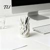 Flame Pen Cup Shape Holder, 3D Printed Hollow Pencil Cup, Modern Home Office Decor Decorative Desktop Organizer for Makeup Brush, Office, School