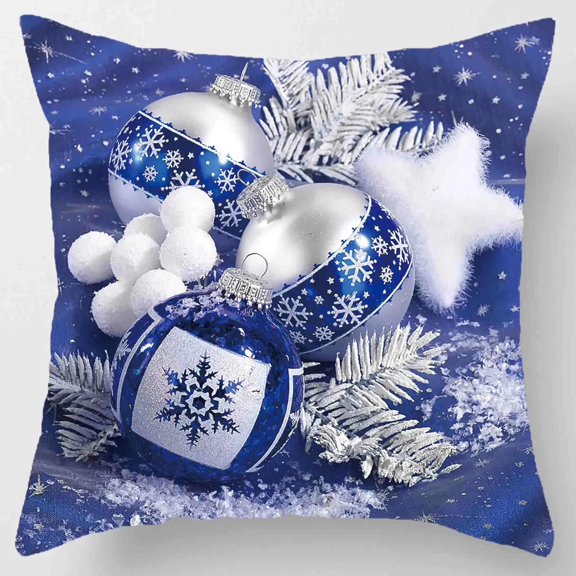 

Наволочки на різдвяну тематику Автомобільні аксесуари Офіс Дід Мороз Вітальня Диван Домашні наволочки 40x40cm