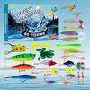 24PCS Fishing Lure Kit Multi-Lure Tackle Set 24 Days Countdown To Holiday Fishing Bait Calendar Christmas Gifts For Fisher Men