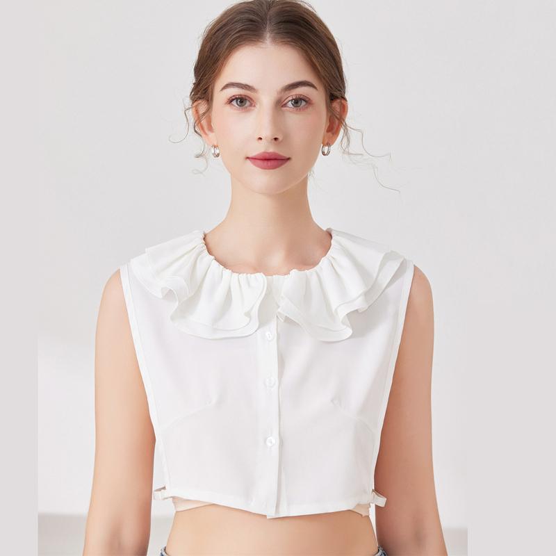 Hollow Doll Collar White Shirt Half Shirt Fake Collar Lady Casual Flower Decoration Collar Girls Detachable False Blouse Collar