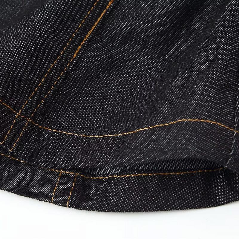 Polo Neck Slim Denim Shirt Woman Thin Long Sleeve Jcaket Commute Solid Color Short Top Simple Casual Blouses Spring and Summer New Fashion