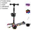 Scooter Adjustable Kids With Music Function Headlight Three Plastic Wheeled