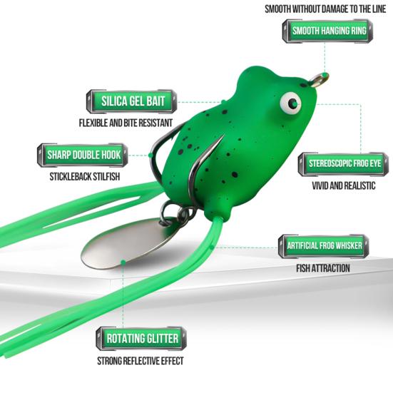 Topwater Frog Lures Set Realistic Appearance Sharp Hook Design Frog Artificial Soft Baits Freshwater Simulated Frog Lures