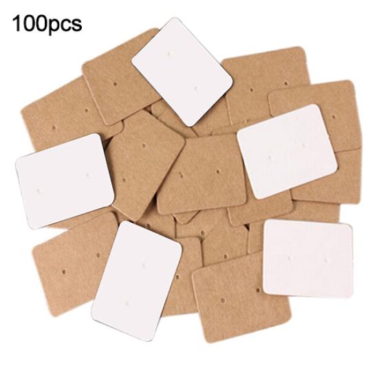 

100 Pcs Jewelry Earring Ear Studs Hanging Display Holder Hang Cards 25x35mm коричневий