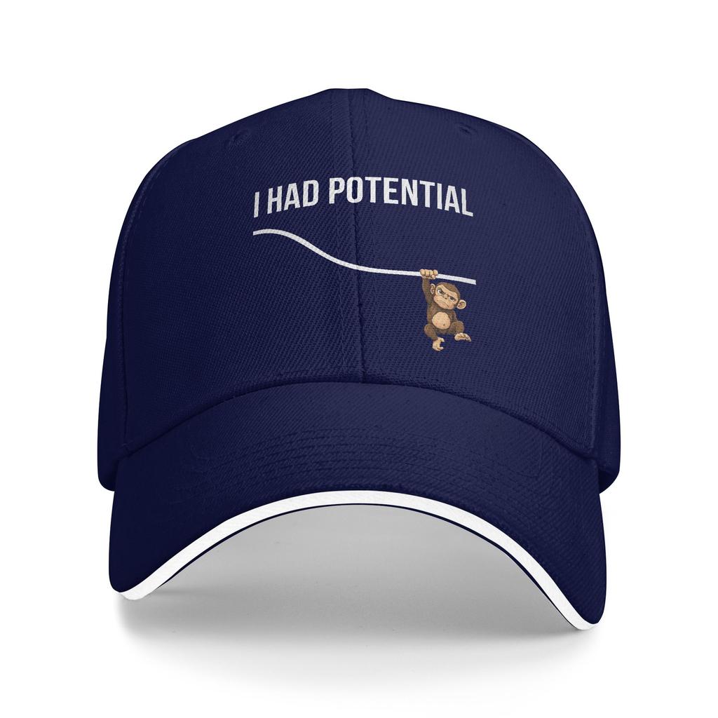 Funny Physics Punch Monkey I Had Potential Energy Science Sun Baseball Cap Summer Cool Hip Hop Hats Men Camping Baseball Caps