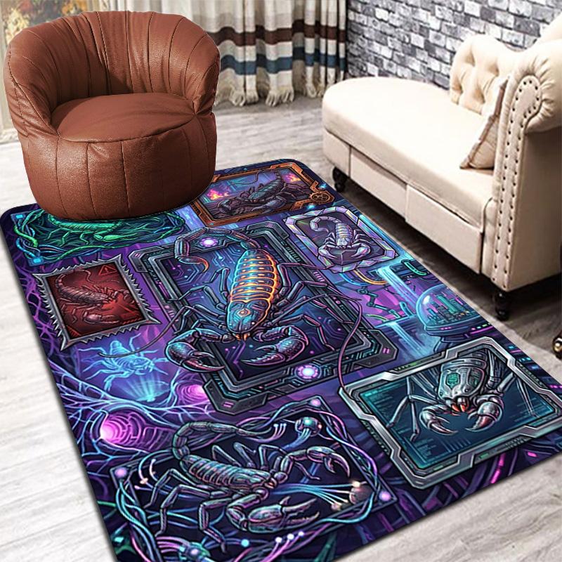 Cybernetic Scorpion Evolution Pattern Rug Floor Mat for Living Room or Bedroom Soft and Comfortable Carpet a Gift for Birthday and Holiday.