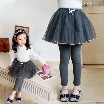 Girls' Leggings Autumn Children's Pants Skirt Fake Two-piece Pants Skirt Spring Style Skirt
