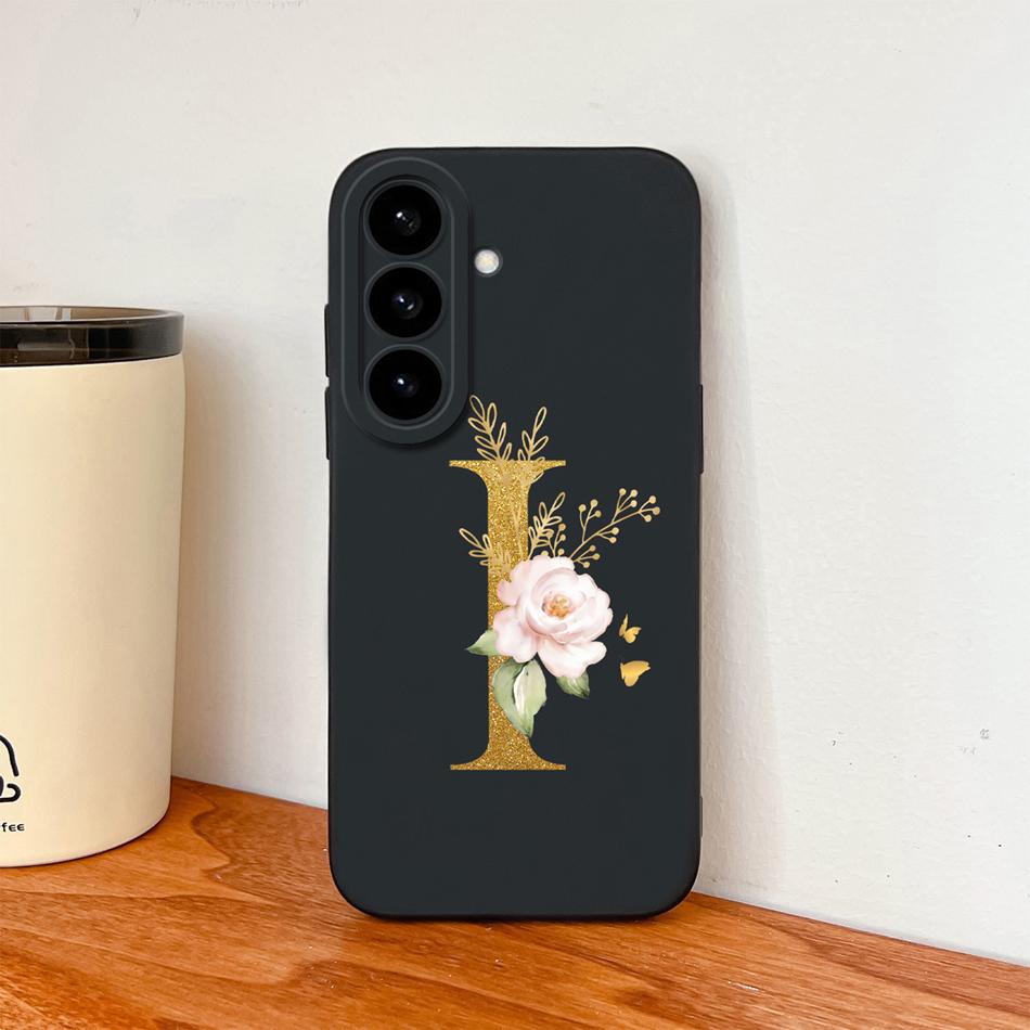 Flower Letter Phone Cover For Samsung S26 Ultra Case For Samsung S26 Plus Back Cover Soft Liquid Silicone Fundas For Galaxy S 26