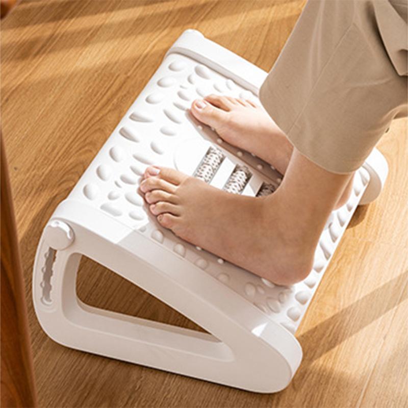 Foot Step Stool Massage Roller Function Simple Style Compact Plastic Material Foot Rest for Under De