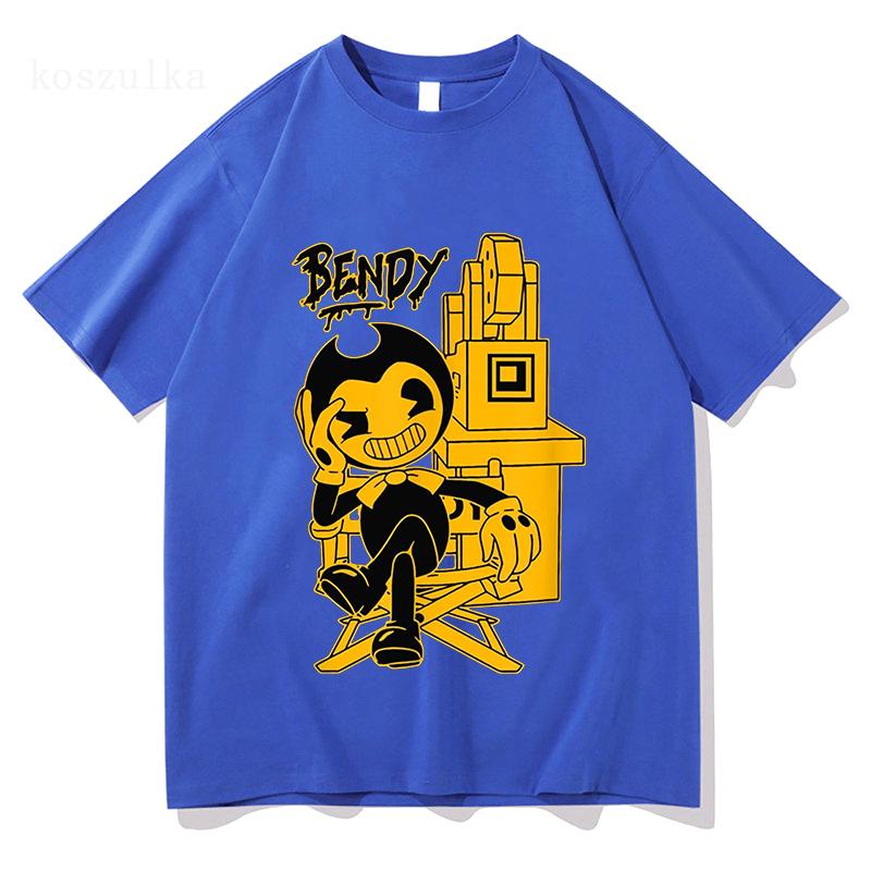 Spiel Bendy and The Ink Machine T-Shirt Sommer Kurzarm Damen T-Shirts Streetwear Unisex Locker Rundhals Grafikdruck T-Shirts