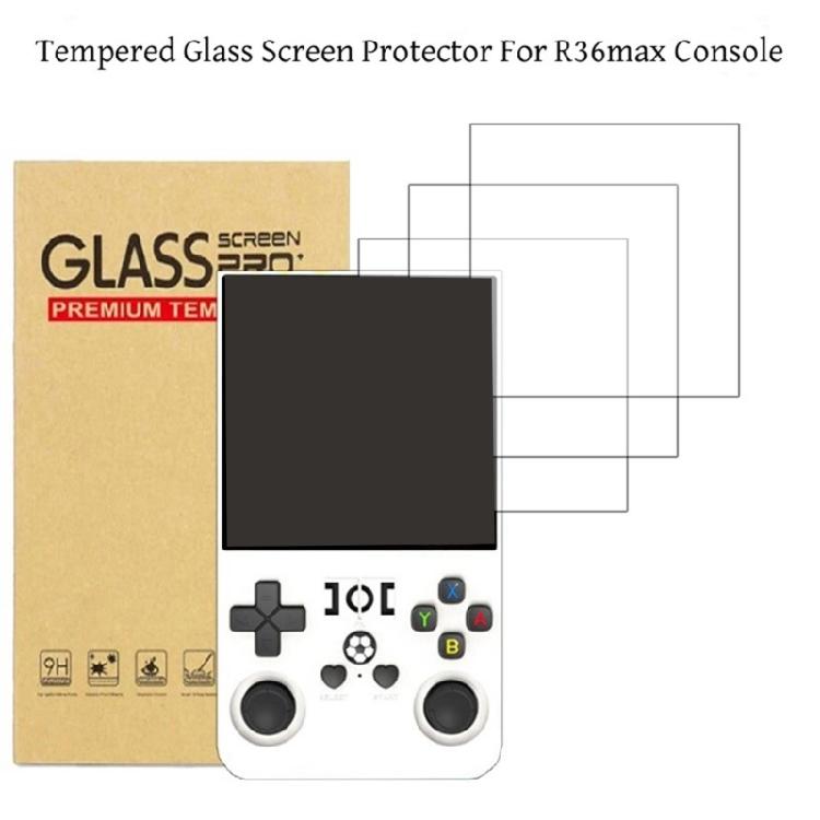 Scratch Resistant High Hardness Clear Tempered Glass Shield for R36Max Gaming Handheld Console Protect Against Scratches