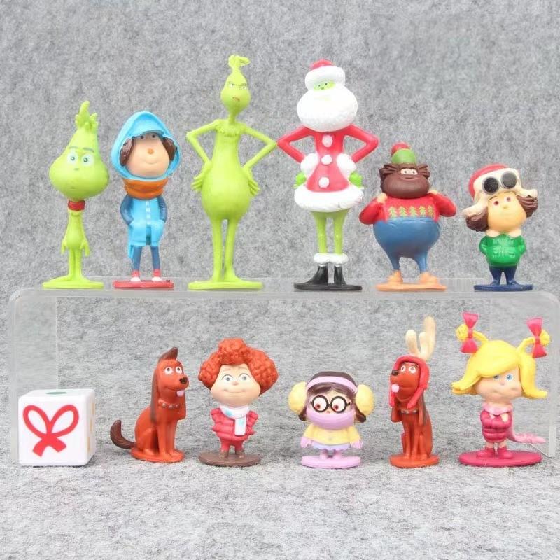 Grinch Masha And The Bear Cartoon Pvc Model Toy Set For Cake Decoration And Display