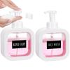 Foaming Shampoo Set of Square with Large Easy Suitable for Laundry Dish Dispenser, 2, 500ml, Shape, Stickers. Capacity, Leak-Proof,