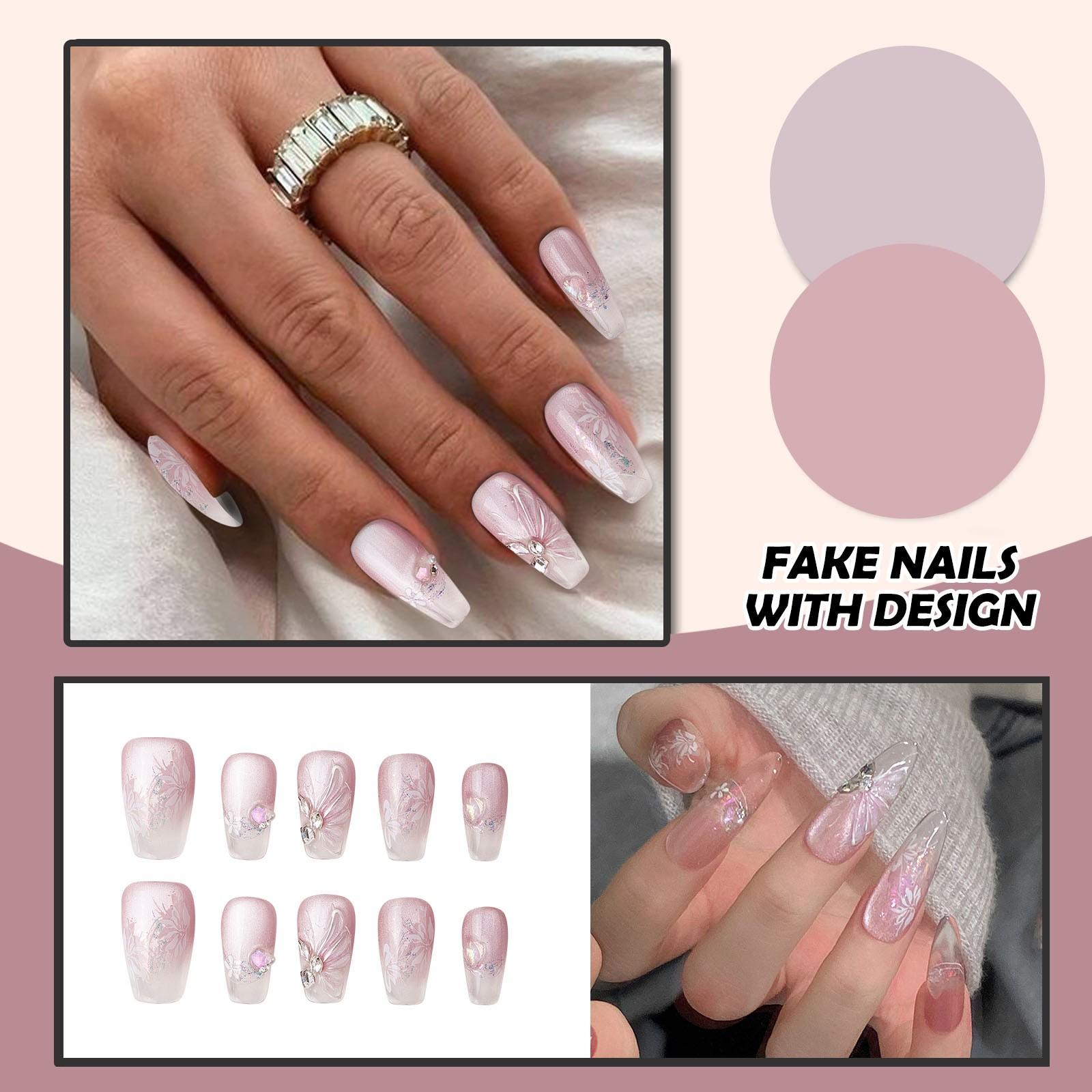 

Женские накладные ногти среднего размера с рисунком телесного цвета на акриловых ногтях глянцевые накладные ногти с полным покрытием L бежевый