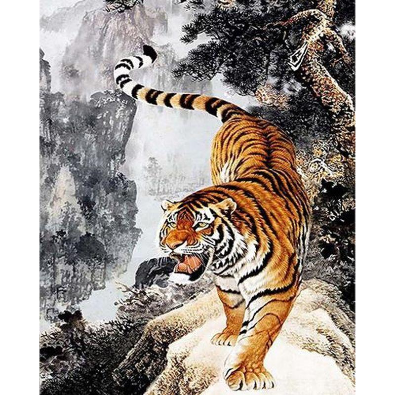 5d DIY Diamond Painting Tiger Animal Full Round Diamond Mosaic For Adults Handicraft Kits Wall Art Home Decoration