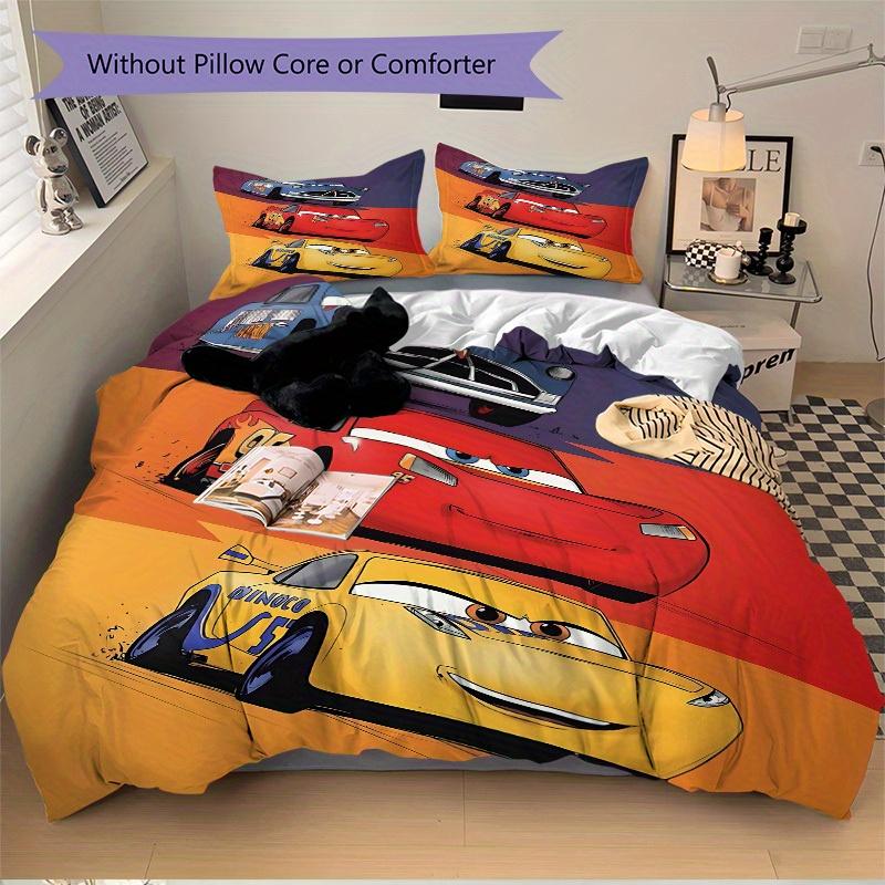 3pcs set Cars Racing1pc of quilt cover+2pcs of pillowcase, no core, print bedding, All Seasons Bedroom Setting094