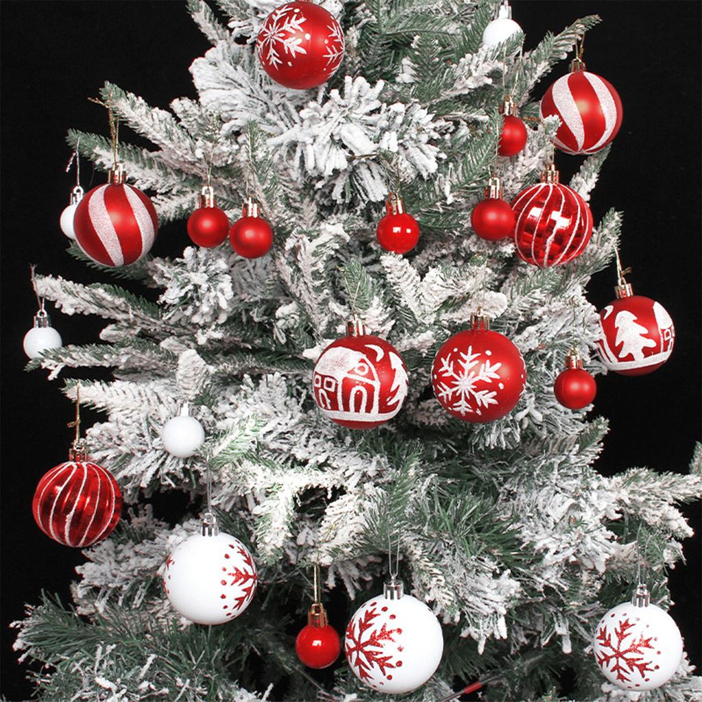 Christmas Ball Ornaments 44 Pcs Christmas Tree Decorations Set 2.4" 1.2" Shatterproof Colorful Plastic Balls for Holiday