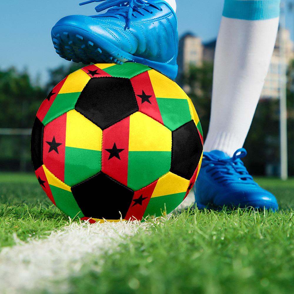 Guinea Bissau Indoor Soccer Ball Colorful All Ages Size 5 Machine Stitched PVC Competition Ready Durable High-Bounce