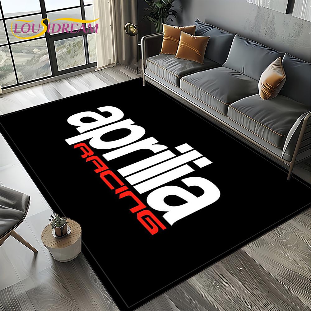 

Логотип гоночного автомобіля Aprilia Килим для мотоцикла для спальні, вітальні, дому, прикраса дивана, дитячий ігровий декор, килимок для підлоги, подарунок 70x100cm( 27x39in )