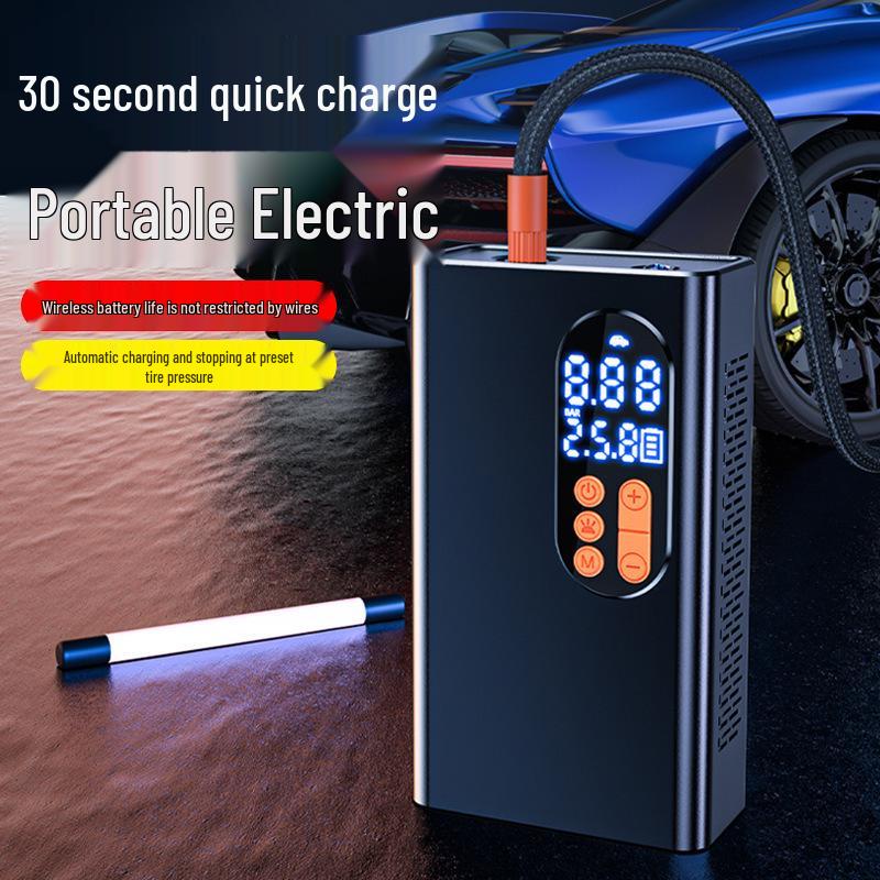 Portable Smart Digital Car Air Pump: Compact High-Power Handheld Inflator with Digital Display
