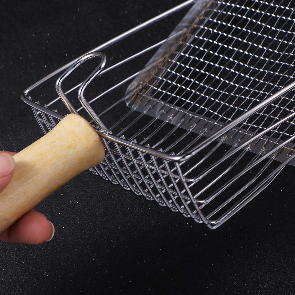 Wooden Handle Cat Litter Scoop 2 In 1 Kitten Toilet Cleaning Tool Pet Litter Shovel  Litter Box