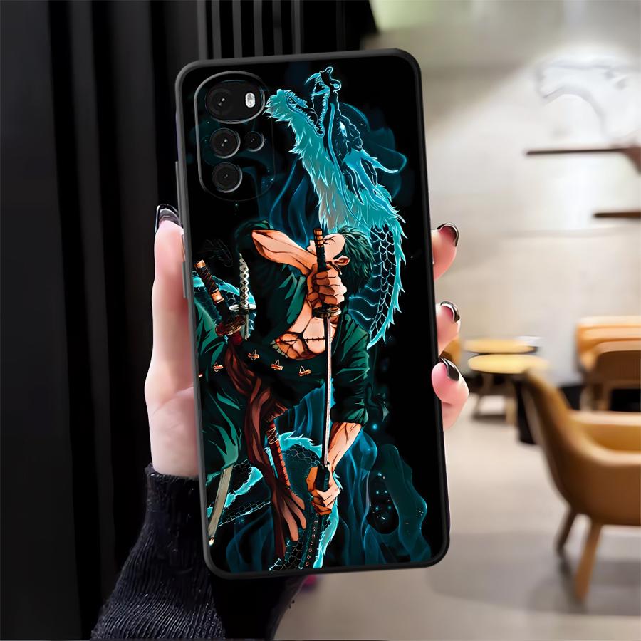 Case for Moto S30 Pro Edge 20 30 X30 Pro Funda Phone Cover Luffy Zoro Cartoon